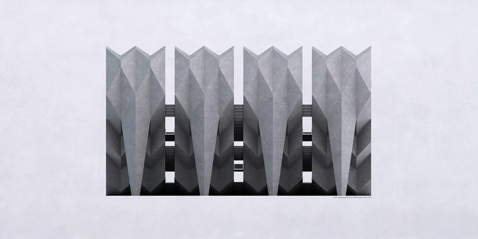 A sketch for a building from the 60s, modelled on computer in 2013—SEIER+SEIER
