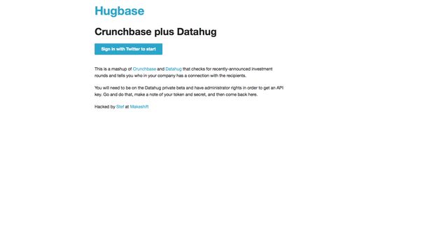 Archived screenshot of Hugbase