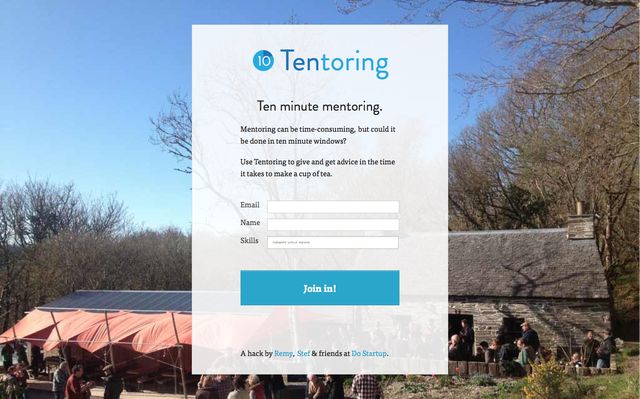 Archived screenshot of Tentoring