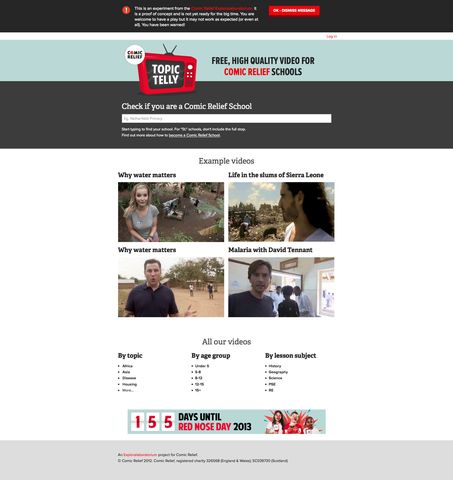Archived screenshot of Topic Telly